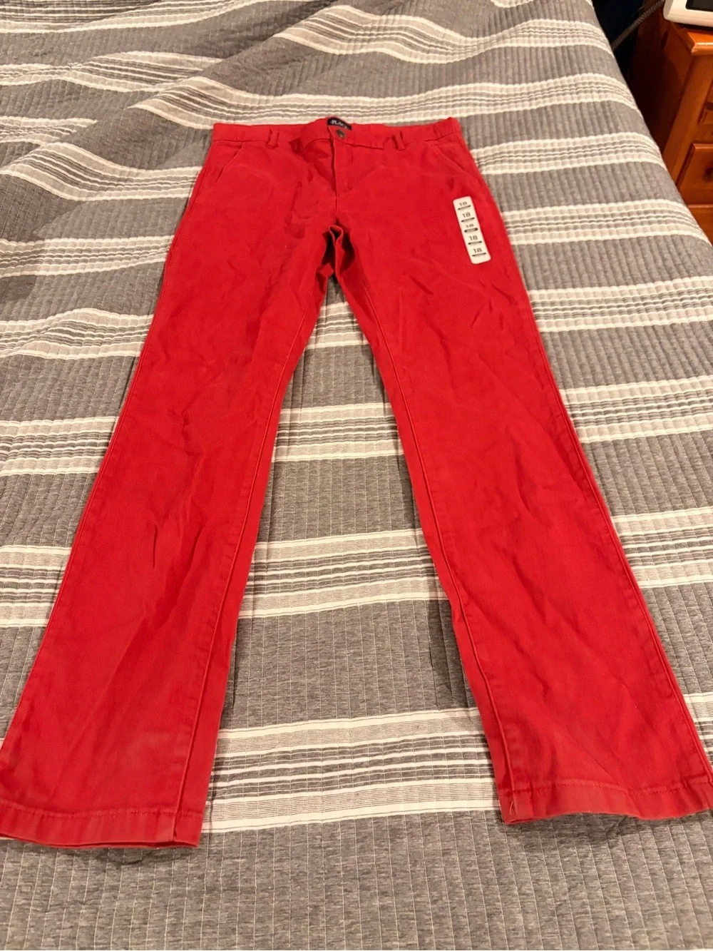 NWT Children’s Place Boys Size 18 Red Chino Pants